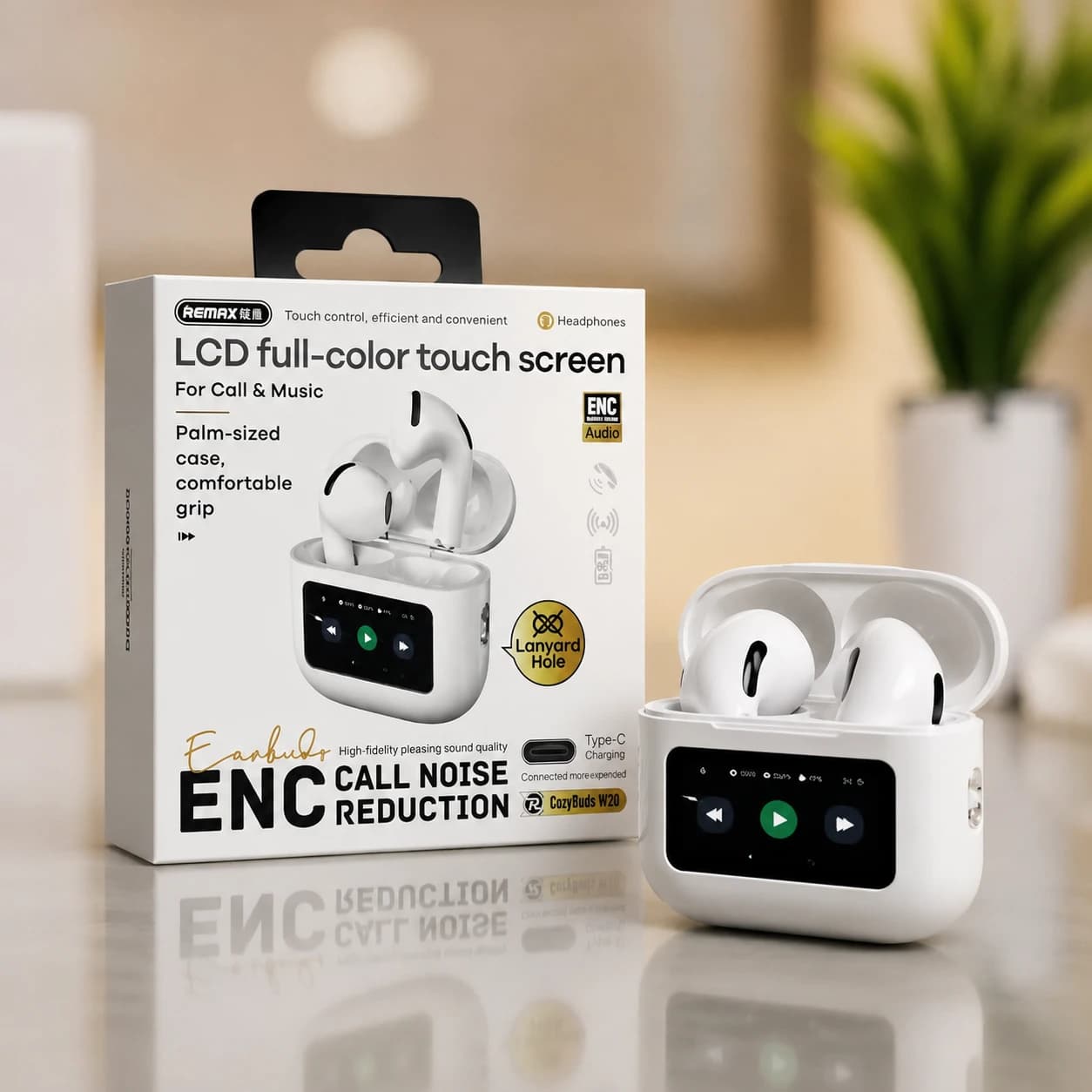 REMAX CozyBuds W20 LCD Touch Screen Earbuds