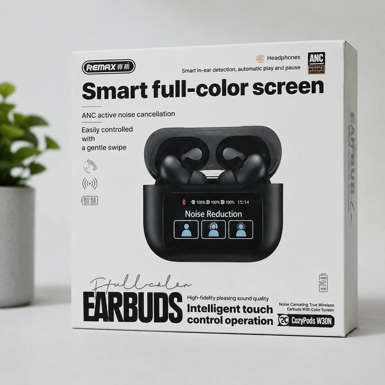 Remax Smart Full-Color Screen Earbuds (W30N)