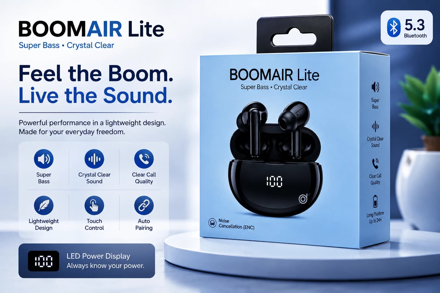 BOOMAIR Lite True Wireless Earbuds